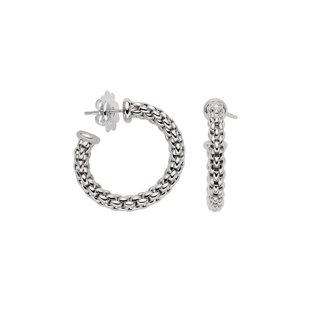 White Gold Hoop Earrings - Deacon & Son