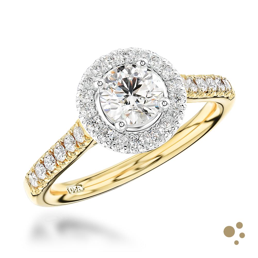 Skye Halo 0.50ct Diamond Yellow Gold/Platinum Ring - Deacon & Son