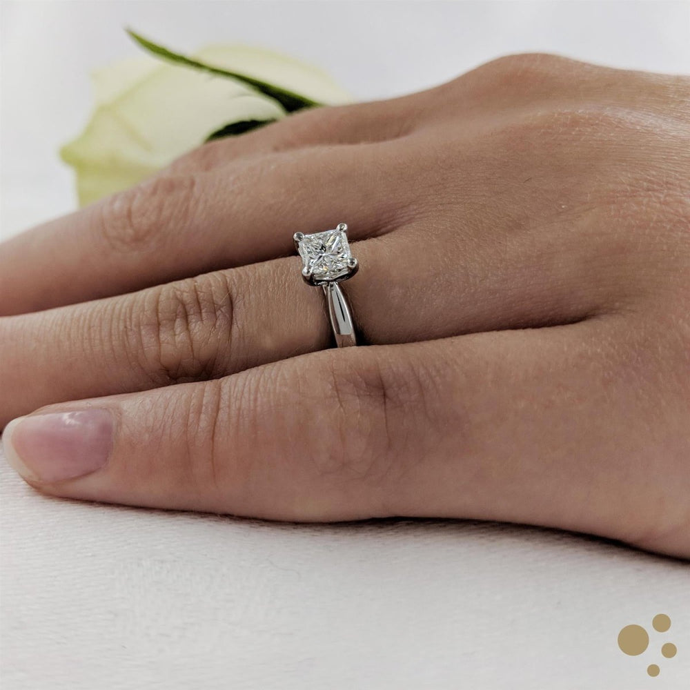 Classic Princess Solitaire 0.50ct Diamond Platinum Ring - Deacon & Son
