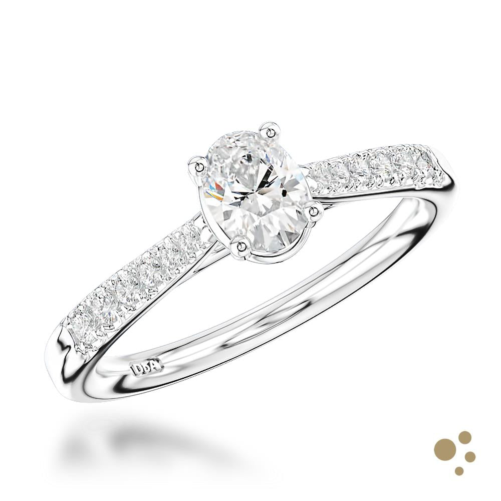 Skye Classic Oval Solitaire 0.30ct Diamond Platinum Ring - Deacon & Son