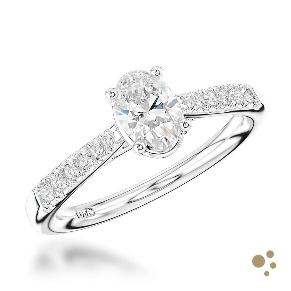 Skye Classic Oval Solitaire 0.41ct Diamond Platinum Ring - Deacon & Son
