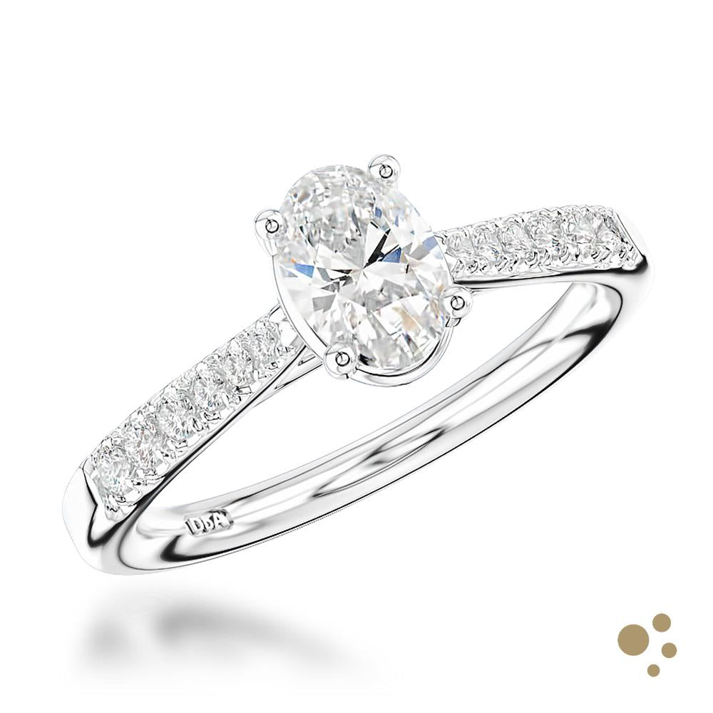 Skye Classic Oval Solitaire 0.60ct Diamond Platinum Ring - Deacon & Son