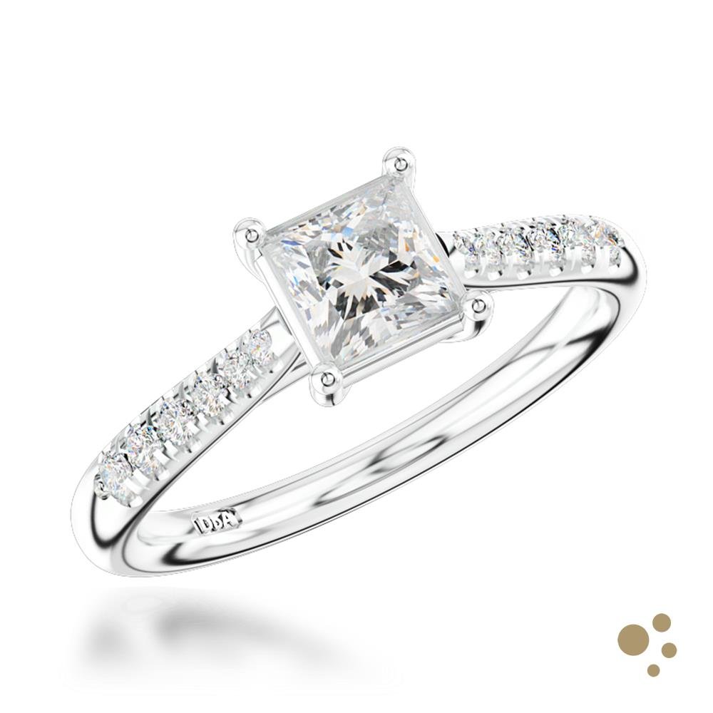 Skye Classic Princess Solitaire 0.50ct Diamond Platinum Ring - Deacon & Son