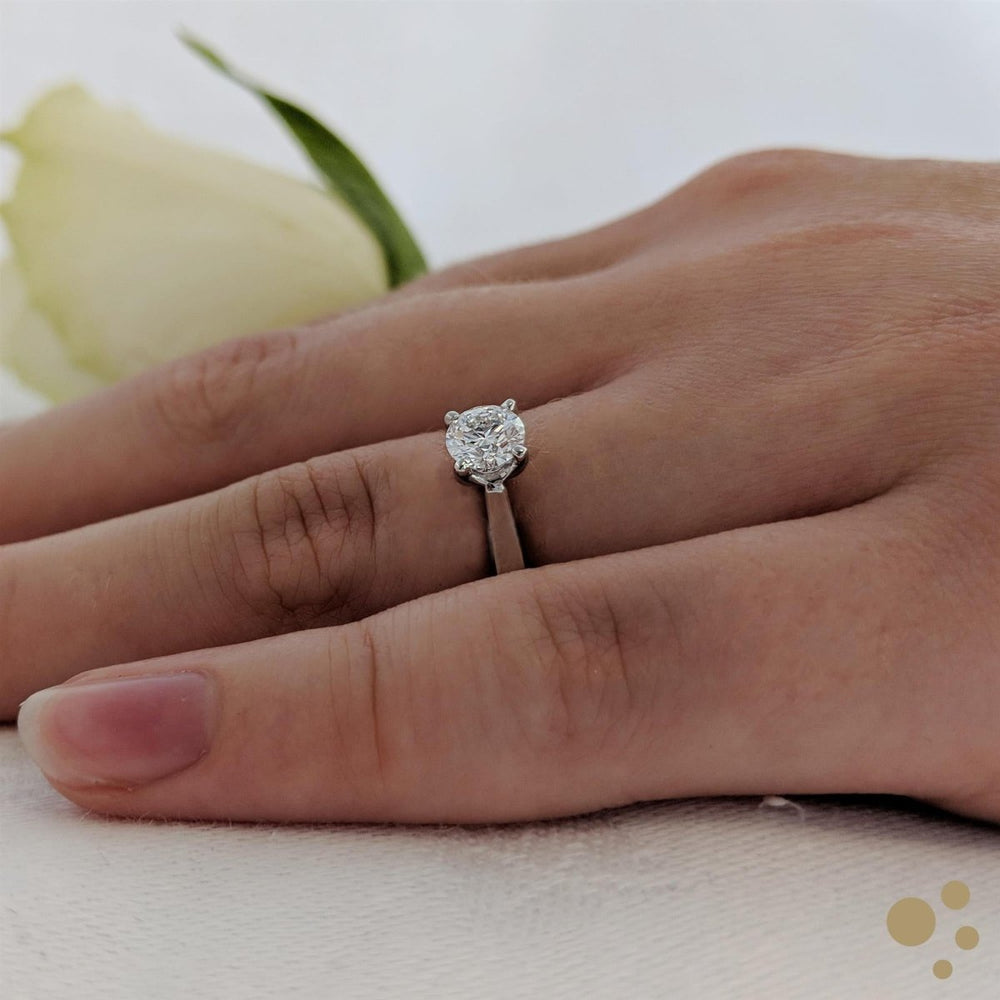 Open Tulip Solitaire 0.50ct Diamond Platinum Ring - Deacon & Son