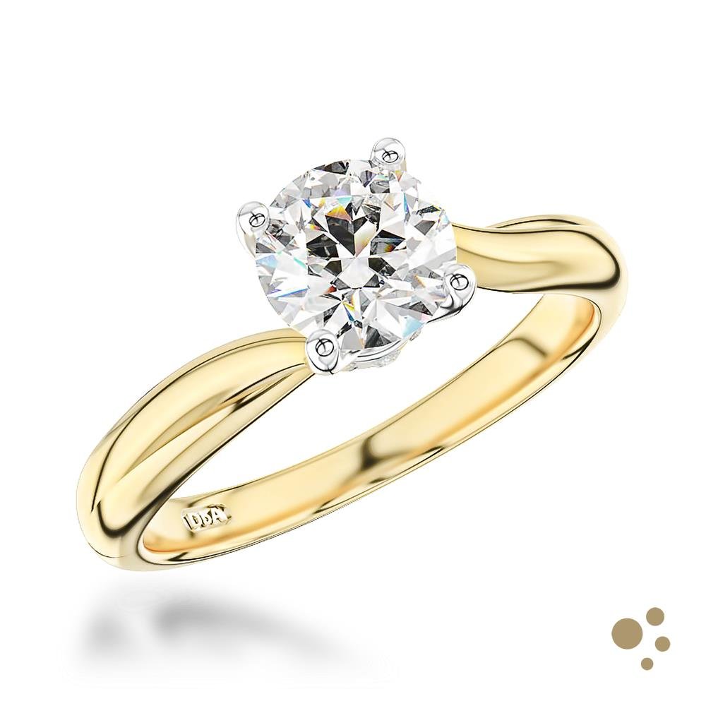 Rona Solitaire 0.31ct Diamond Yellow Gold/Platinum Ring - Deacon & Son