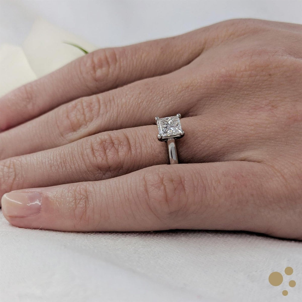 Classic Princess Solitaire 0.90ct Diamond Platinum Ring - Deacon & Son