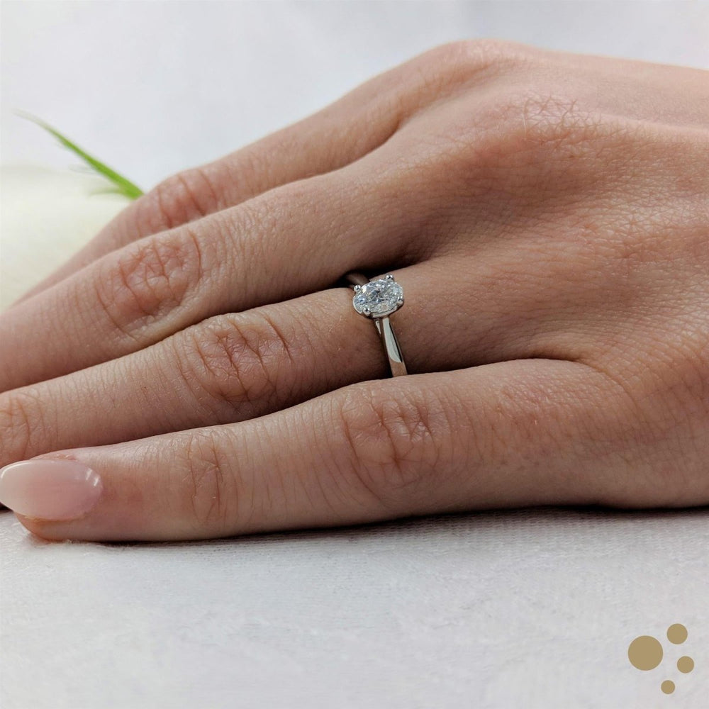 Classic Oval Solitaire 0.30ct Diamond Platinum Ring - Deacon & Son