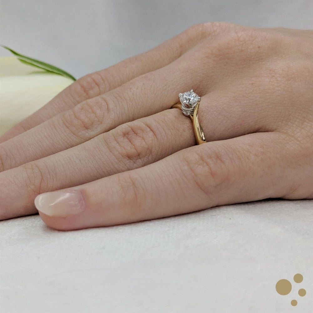 Rona Solitaire 0.31ct Diamond Yellow Gold/Platinum Ring - Deacon & Son