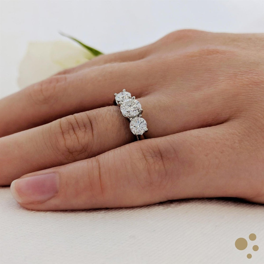 Trilogy Classic Three Stone 0.50ct Diamond Platinum Ring - Deacon & Son