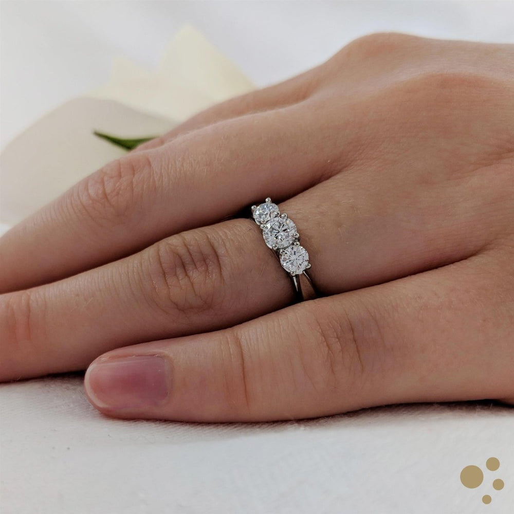 Trilogy Classic Three Stone 0.30ct Diamond Platinum Ring - Deacon & Son