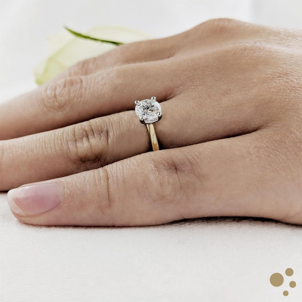 Open Tulip Solitaire 0.60ct Diamond Yellow Gold/Platinum Ring - Deacon & Son