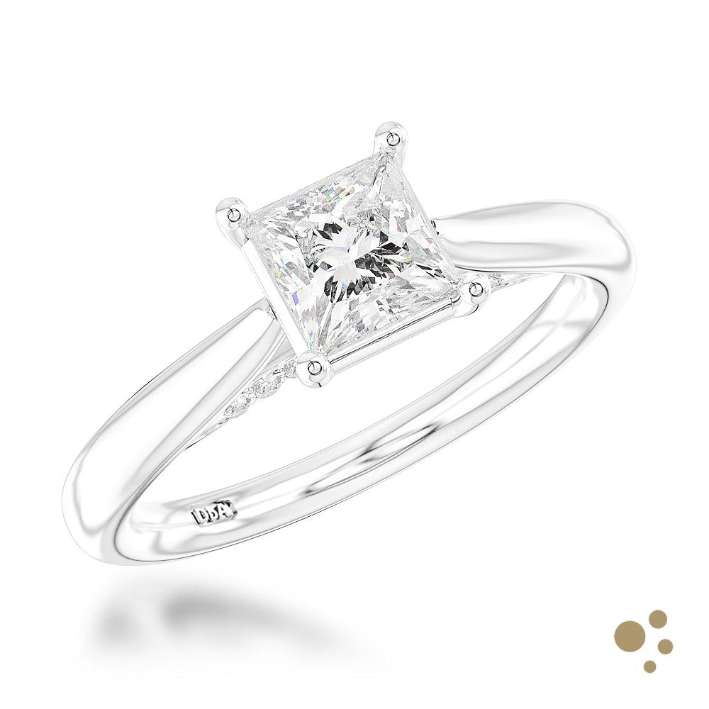 Oxford Princess Solitaire 0.70ct Diamond Platinum Ring - Deacon & Son
