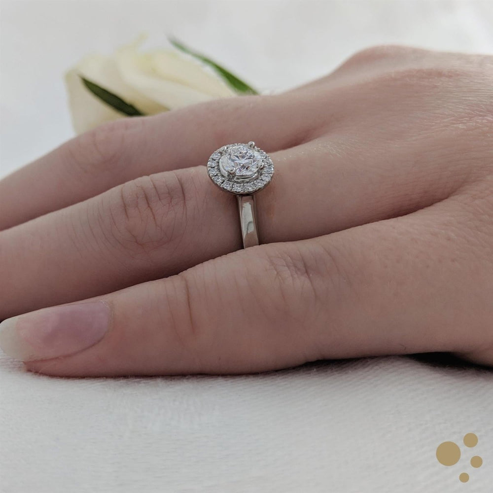 Skye Pure Halo 0.40ct Diamond Platinum Ring - Deacon & Son