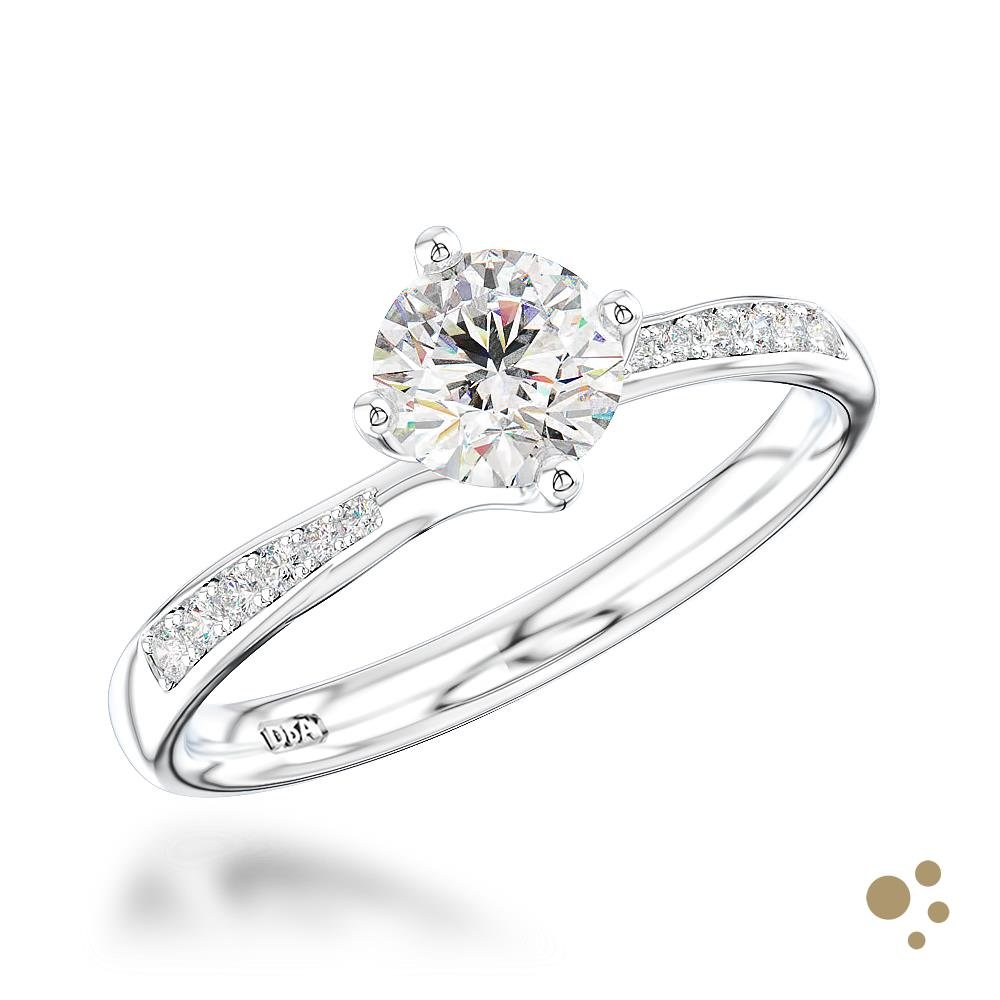 Memoire Canna Solitaire 0.50ct Diamond Platinum Ring - Deacon & Son