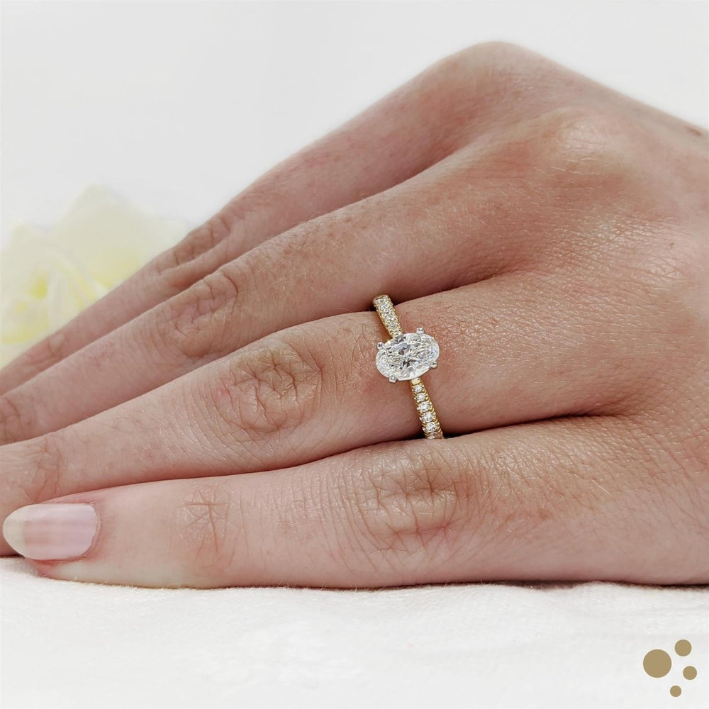 Skye Classic Oval Solitaire 0.70ct Diamond Yellow Gold/Platinum Ring - Deacon & Son