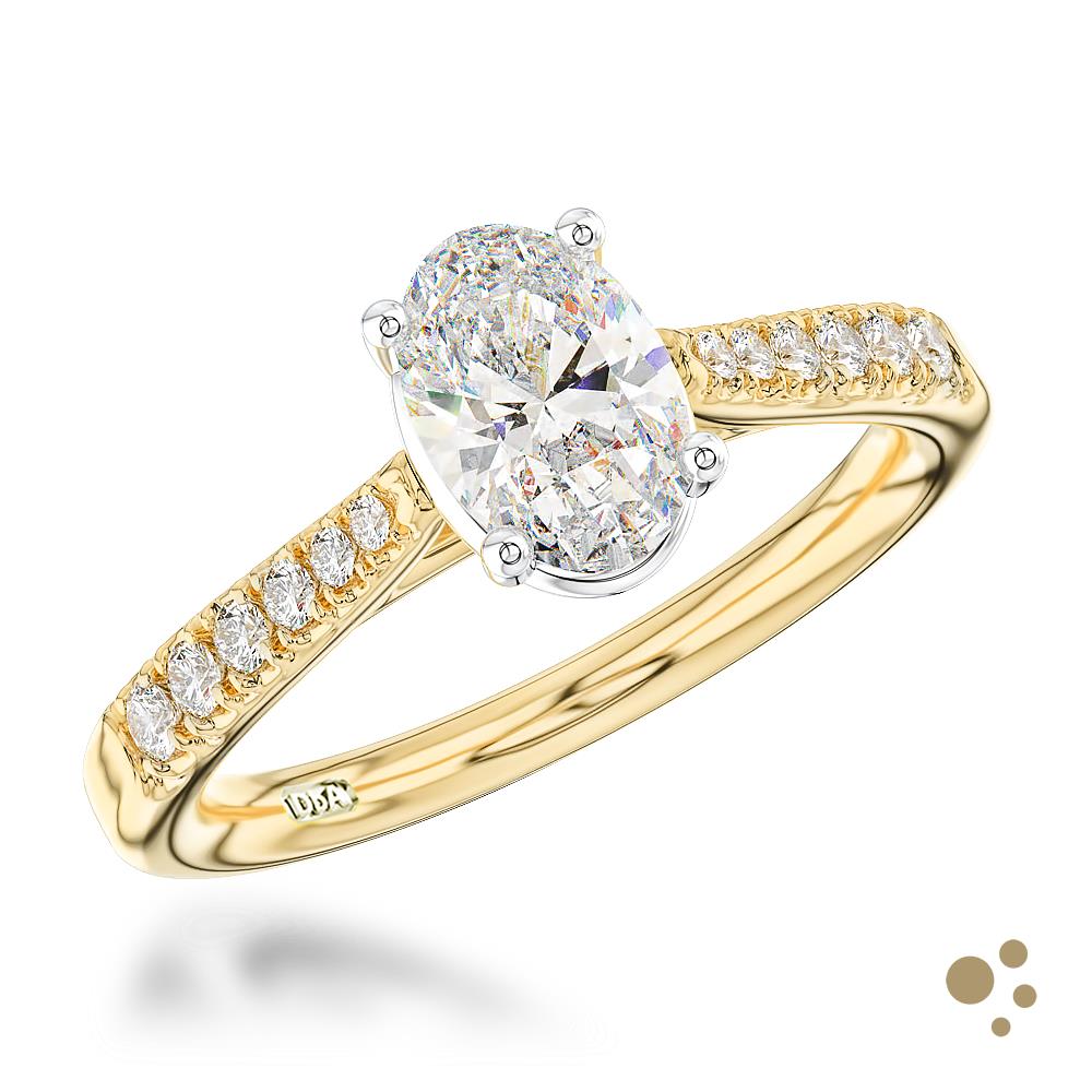 Skye Classic Oval Solitaire 0.70ct Diamond Yellow Gold/Platinum Ring - Deacon & Son