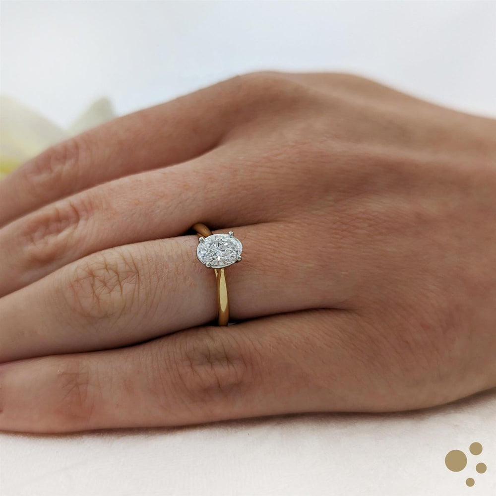 Classic Oval Solitaire 0.80ct Diamond Yellow Gold/Platinum Ring - Deacon & Son