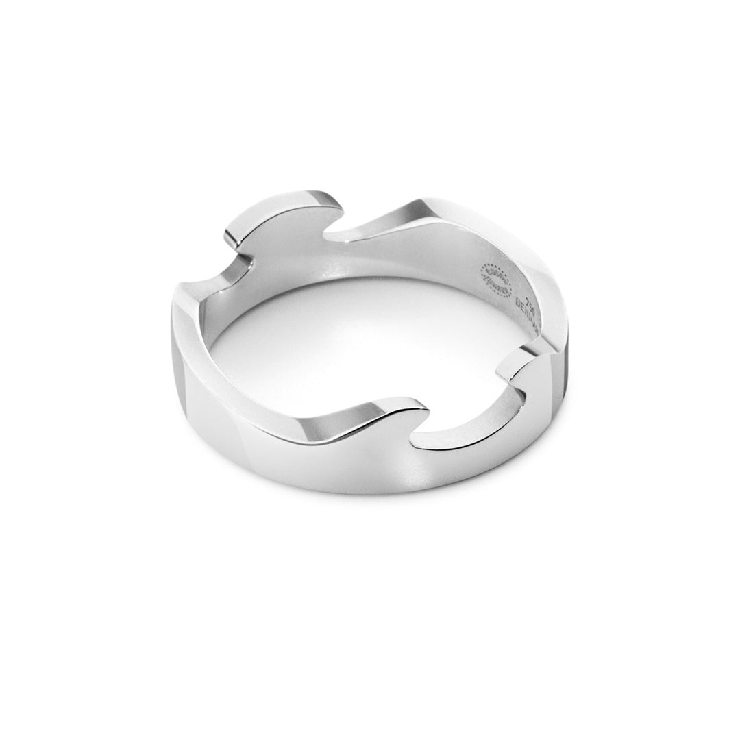 Fusion Plain End Ring 18ct White Gold - Deacon & Son