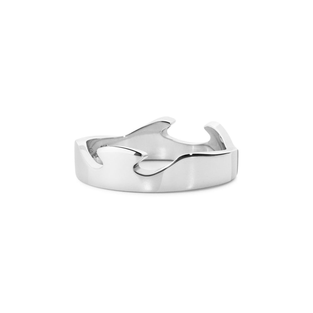 Fusion Plain End Ring 18ct White Gold - Deacon & Son