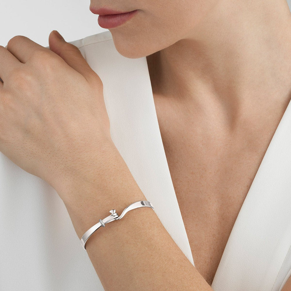Torun Bangle With White Diamonds - Deacon & Son