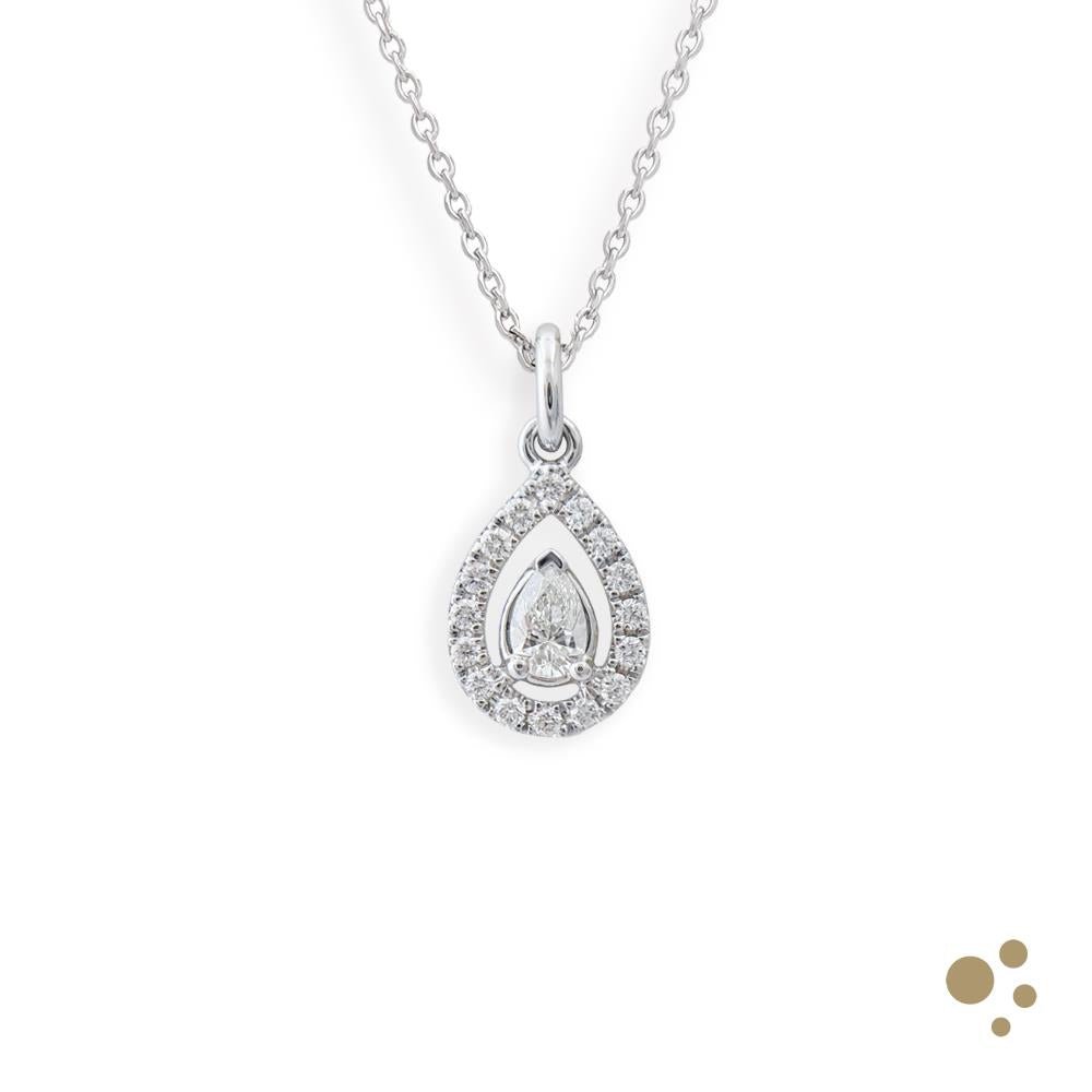 Skye Pear Petite Pendant 0.16ct Diamond Platinum Ring - Deacon & Son