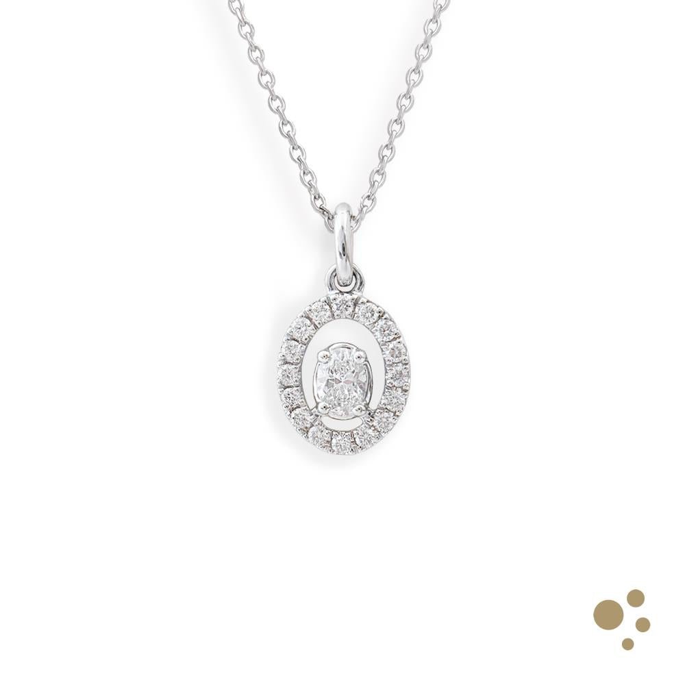 Skye Oval Petite Pendant 0.15ct Diamond Platinum Ring - Deacon & Son