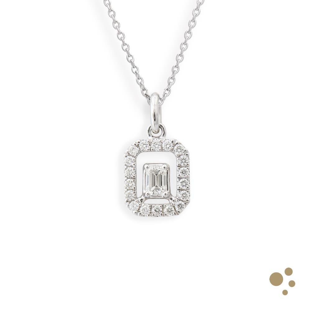 Skye Emerald Petite Pendant 0.16ct Diamond Platinum Ring - Deacon & Son