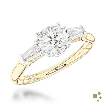 Eden Solitaire 0.70ct Diamond Yellow Gold/Platinum Ring - Deacon & Son