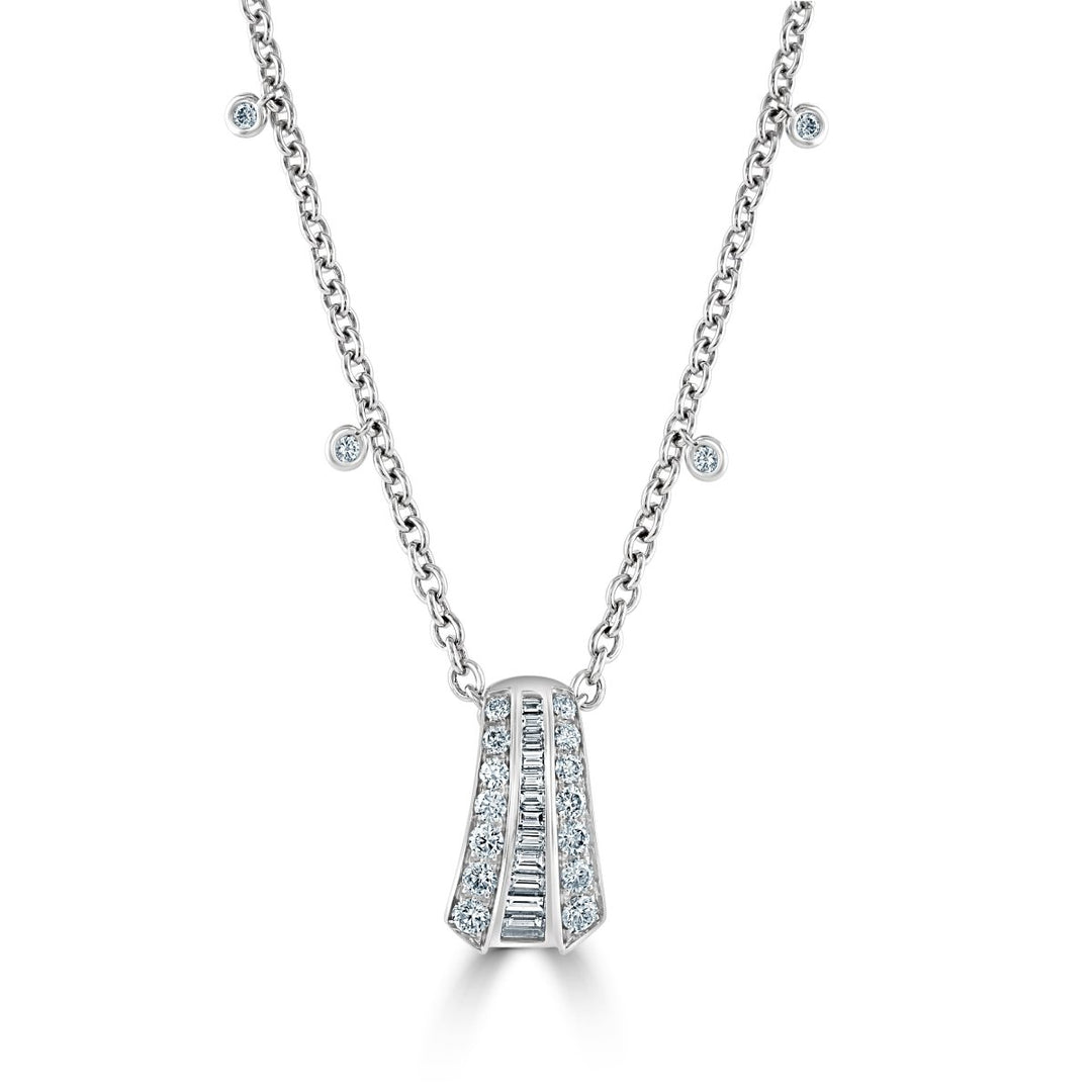 White Gold Diamond Pendant - Deacon & Son