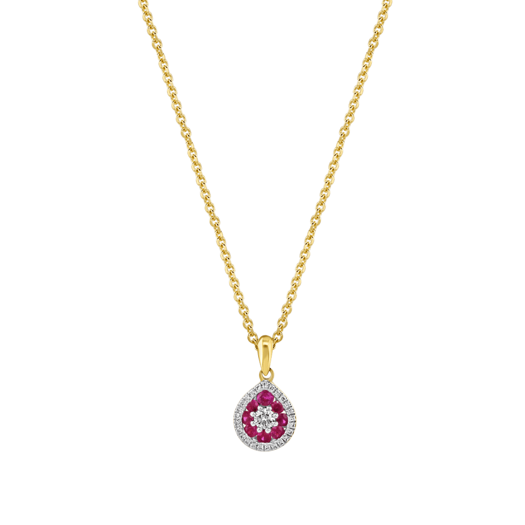 Ruby and Diamond Small Pendant - Deacon & Son