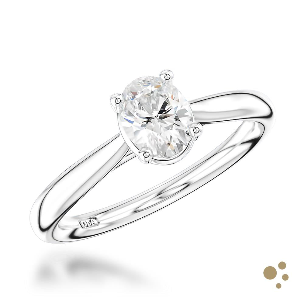 Classic Oval Solitaire 0.70ct Diamond Platinum Ring - Deacon & Son