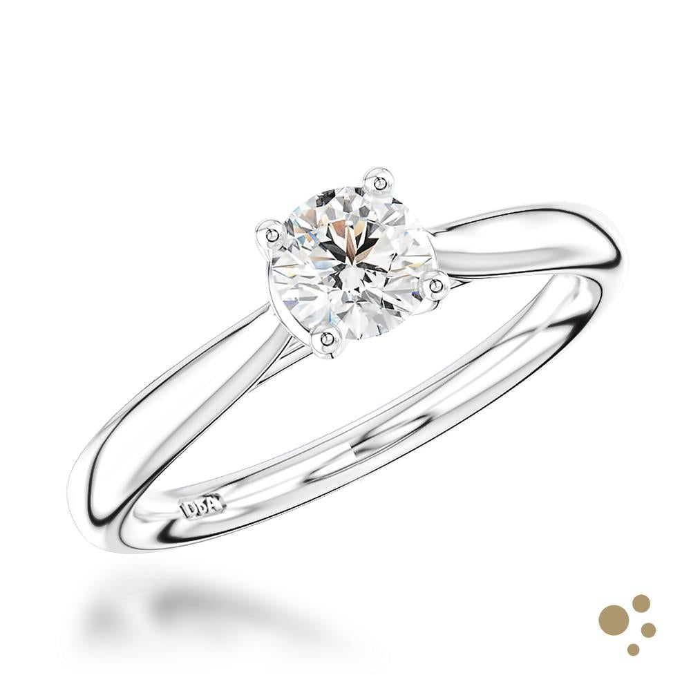 Open Tulip Solitaire 0.30ct Diamond Platinum Ring - Deacon & Son