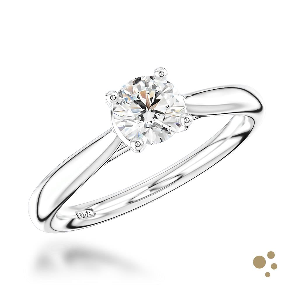 Open Tulip Solitaire 0.50ct Diamond Platinum Ring - Deacon & Son