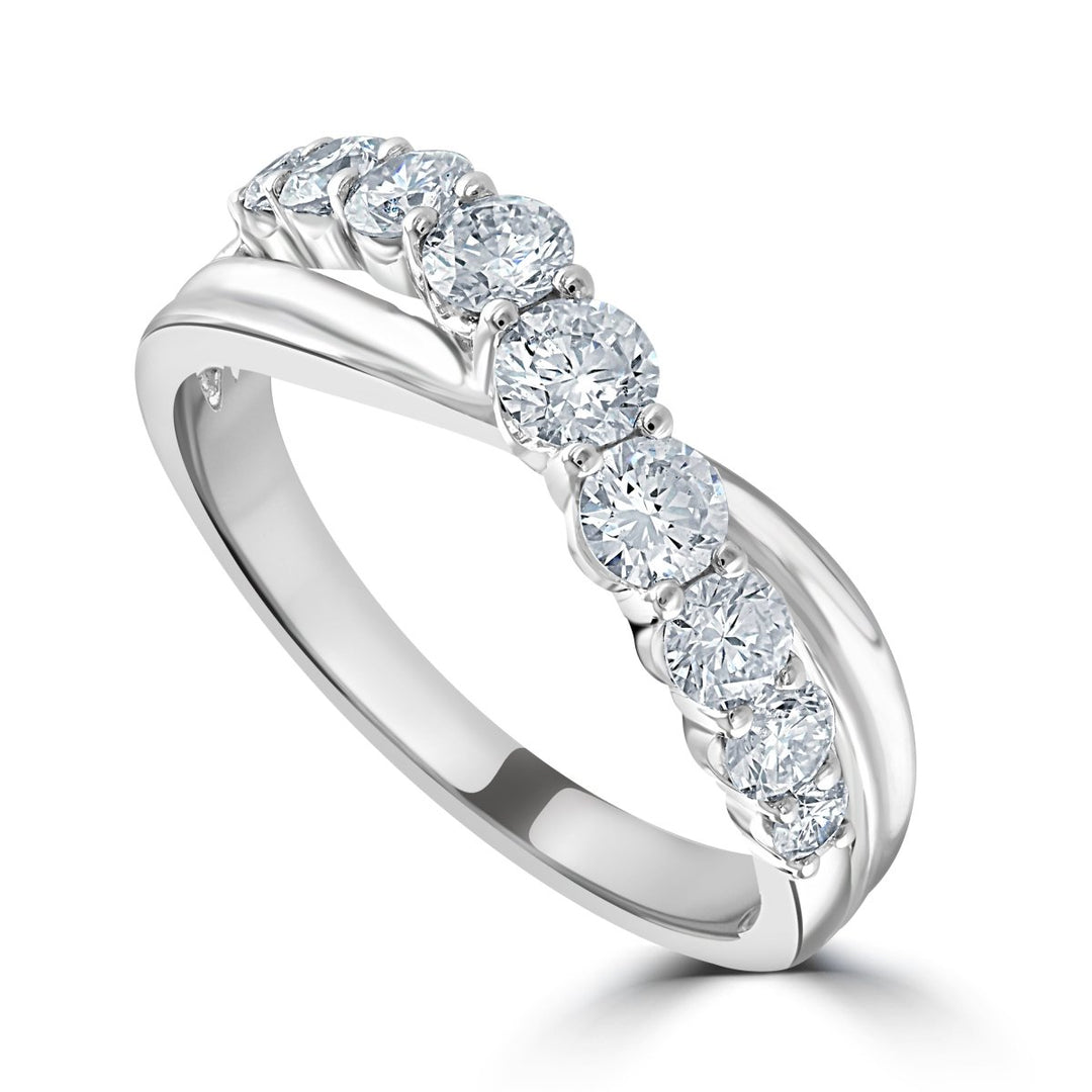 Platinum Diamond Crossover Ring - Deacon & Son