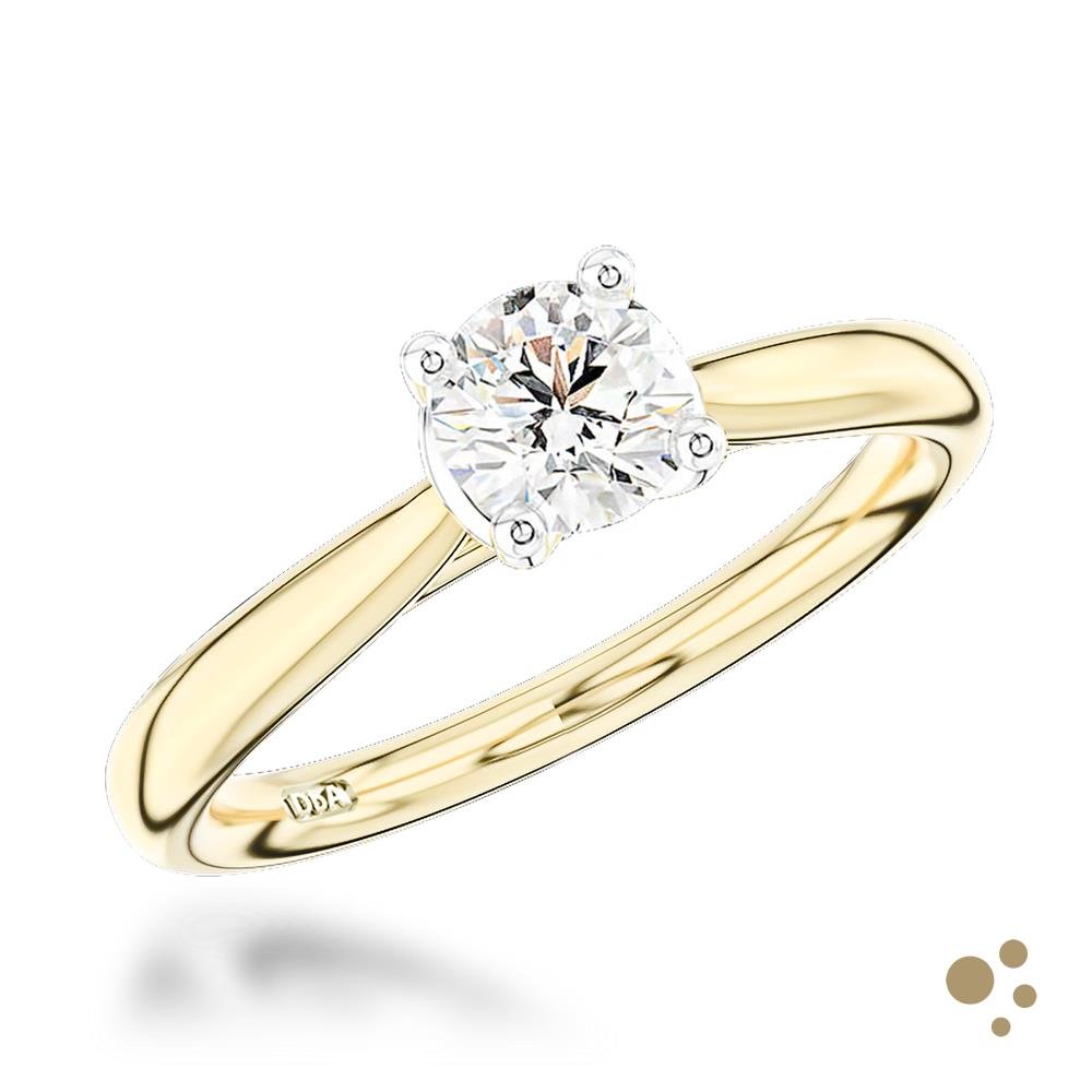 Open Tulip Solitaire 0.60ct Diamond Yellow Gold/Platinum Ring - Deacon & Son