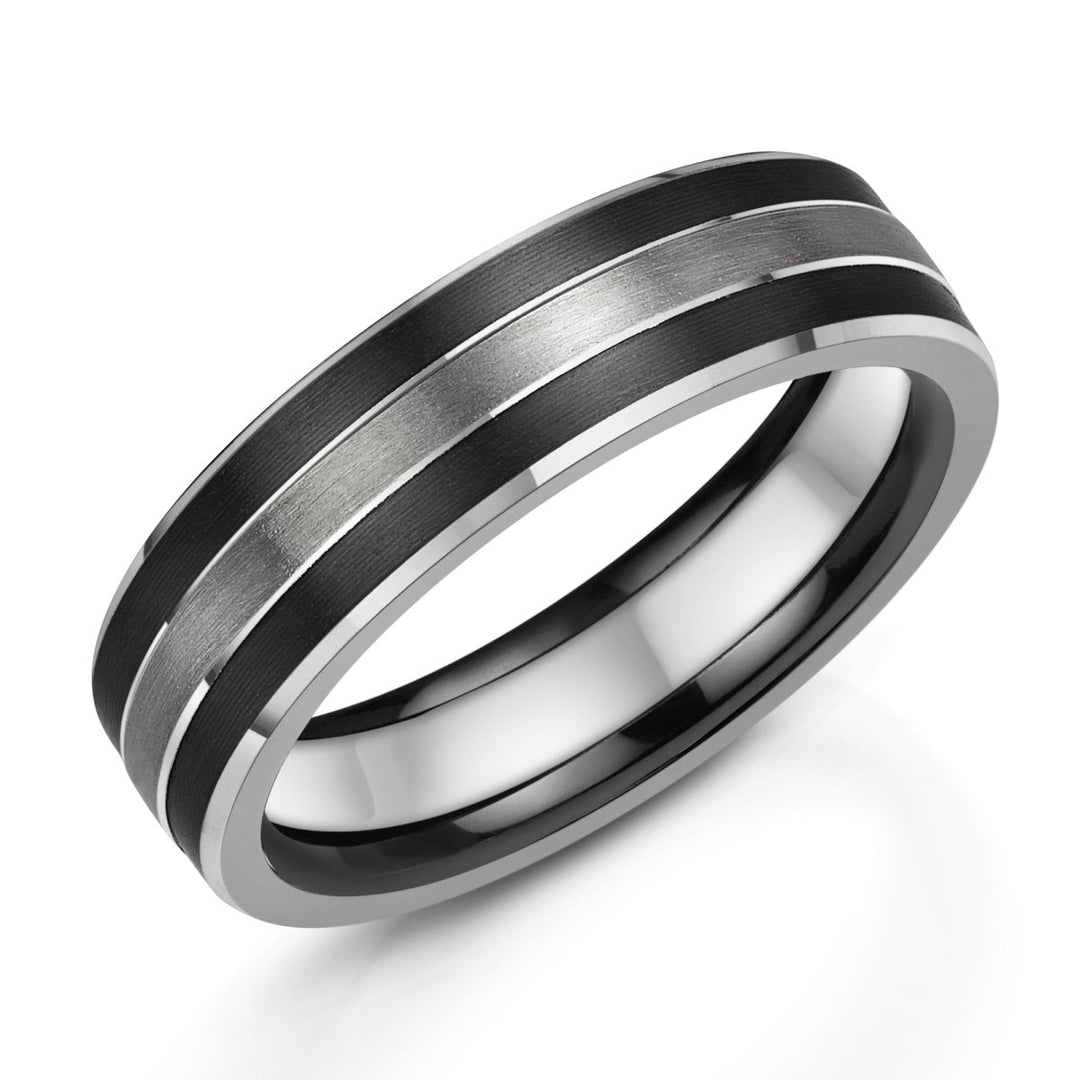 Zedd Duo Platinum Zirconium Ring - Deacon & Son