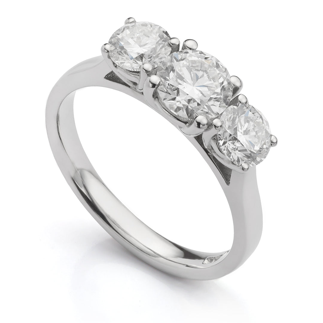 Platinum diamond 3 stone ring - Deacon & Son