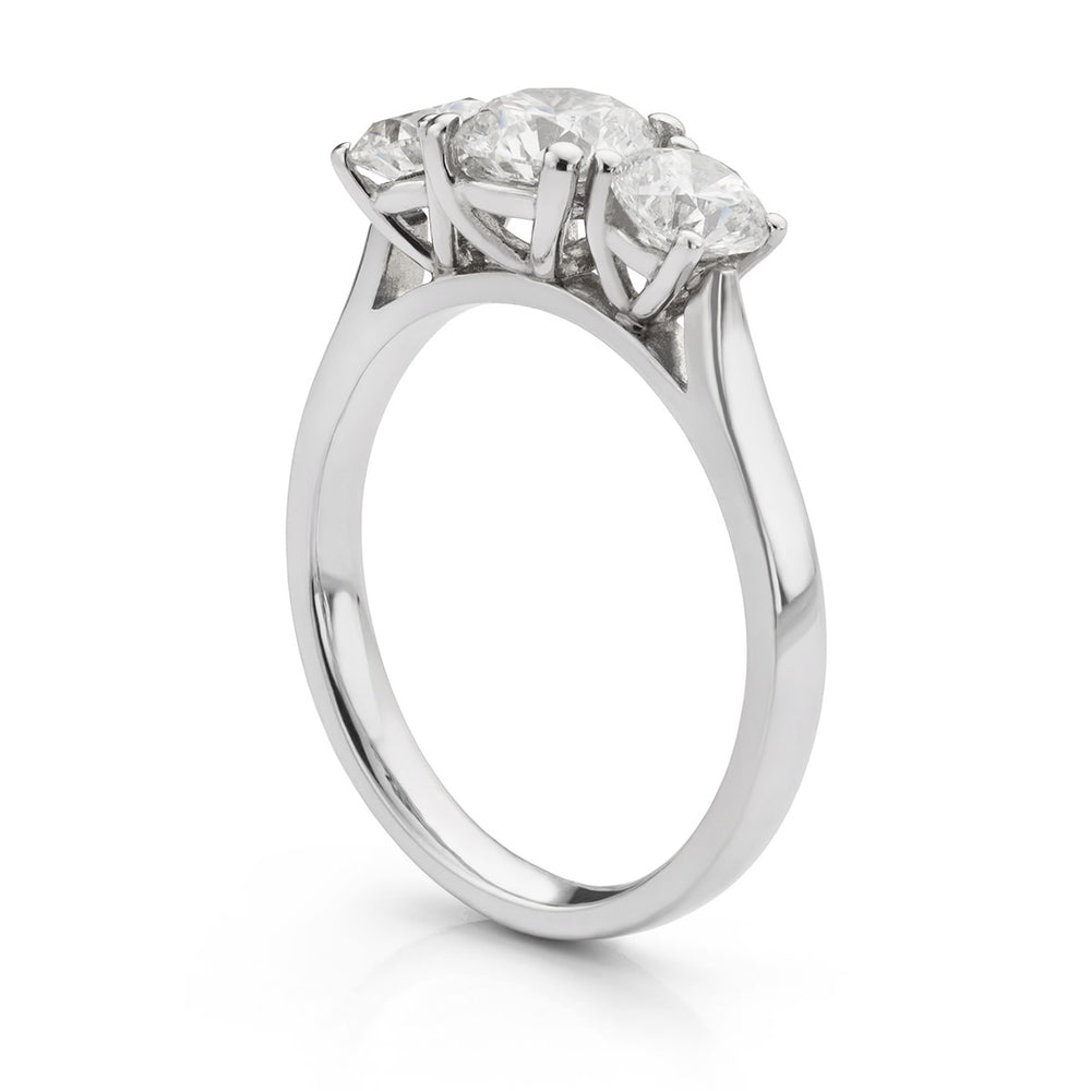 Platinum diamond 3 stone ring - Deacon & Son