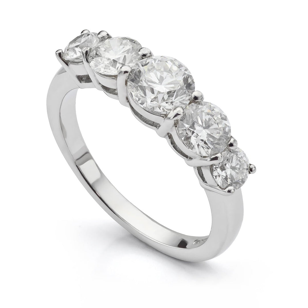 Platinum Graduated Diamond Half Eternity Ring - Deacon & Son