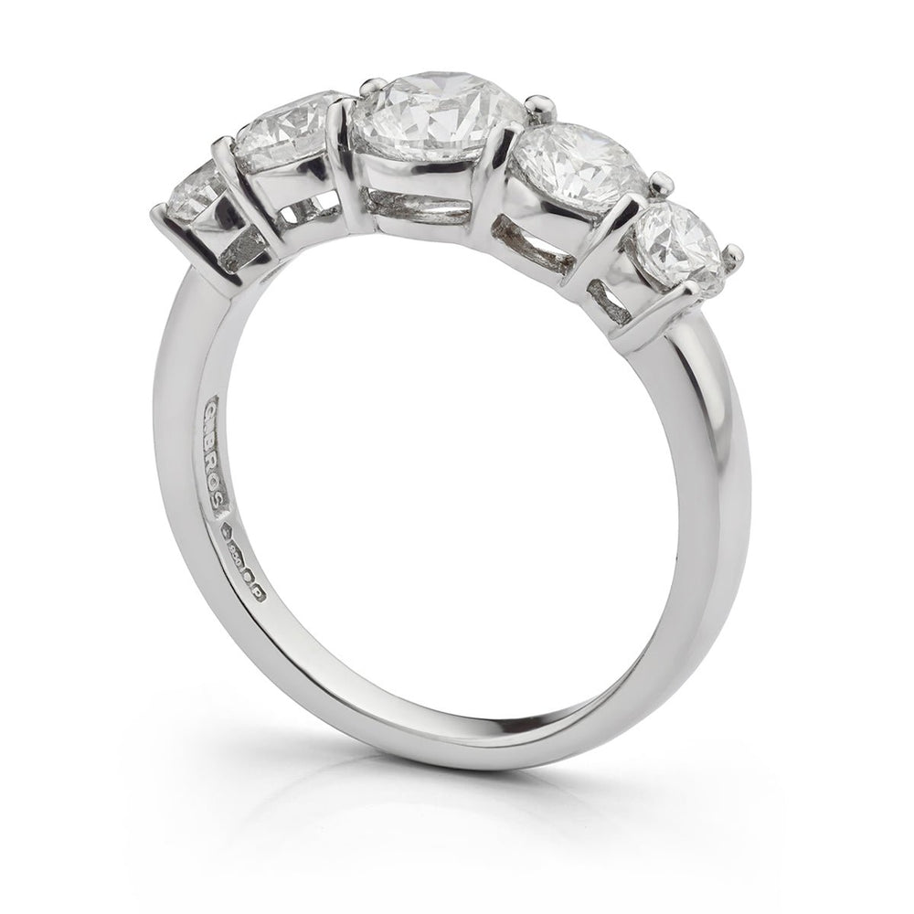 Platinum Graduated Diamond Half Eternity Ring - Deacon & Son
