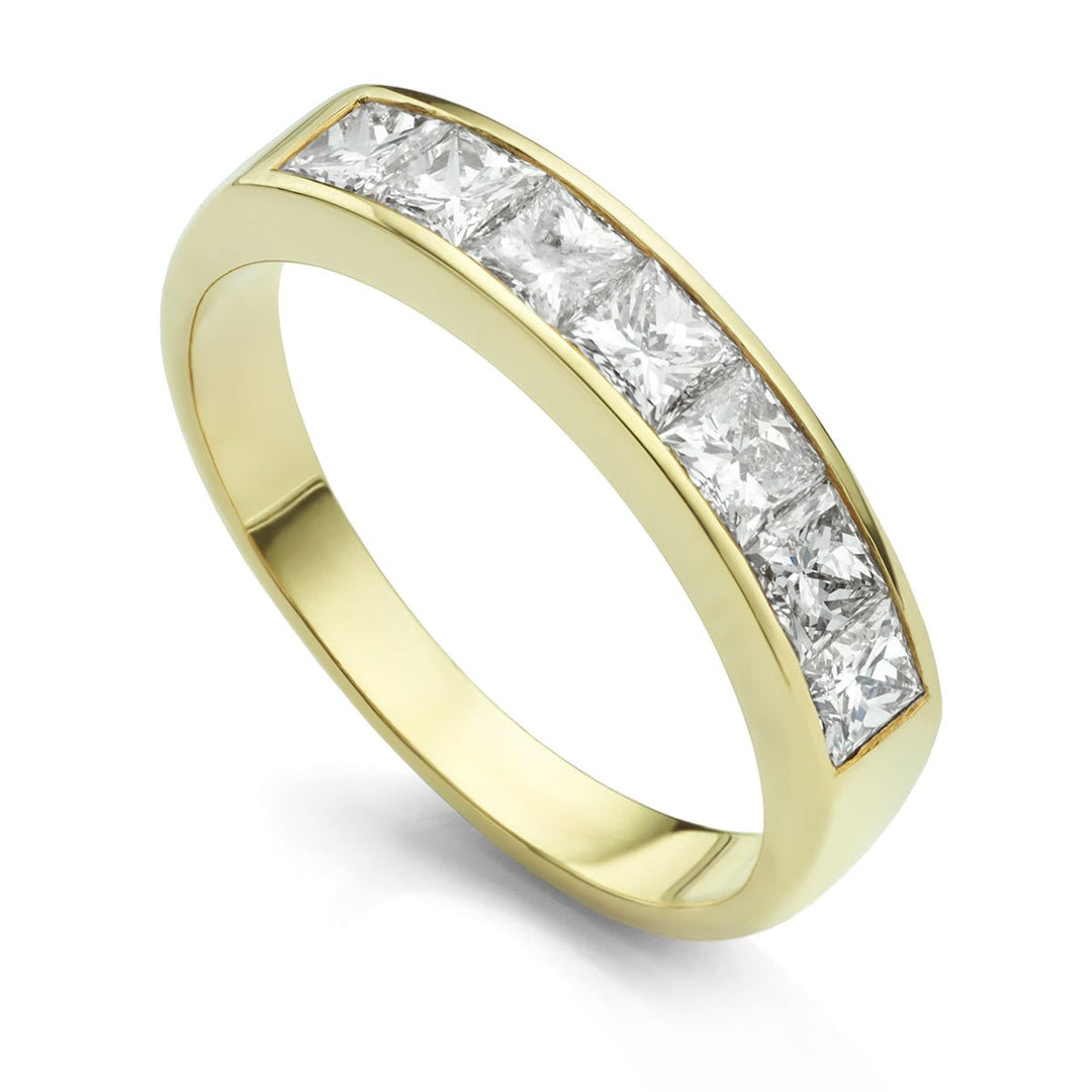 Princess Cut Diamond Half Eternity Ring. - Deacon & Son