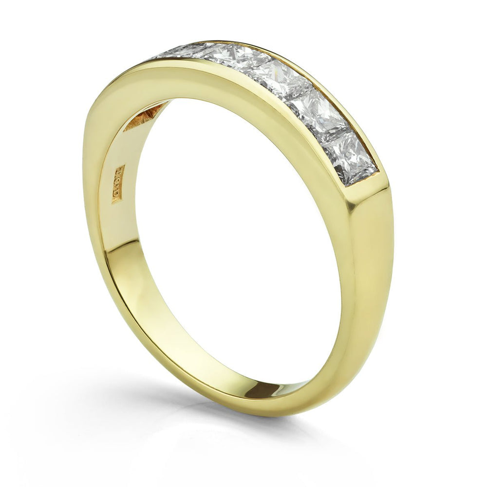 Princess Cut Diamond Half Eternity Ring. - Deacon & Son