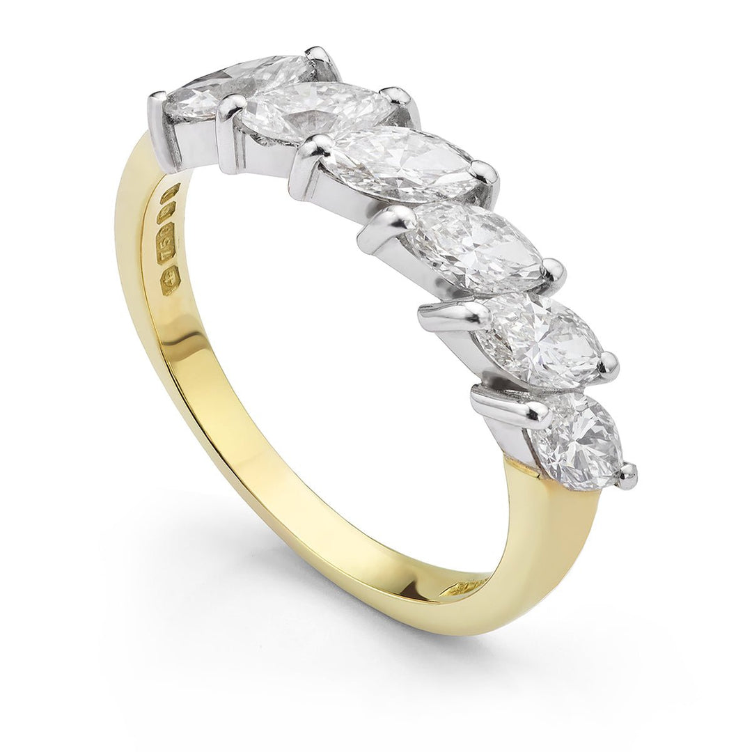Marquise Cut Diamond Half Eternity Ring - Deacon & Son