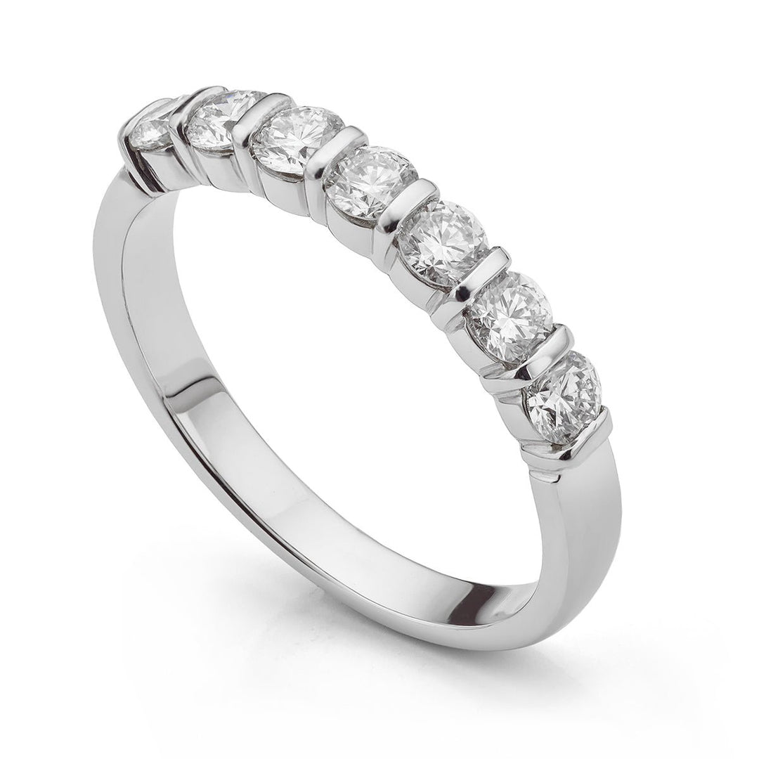 Platinum Diamond Half Eternity Ring - Deacon & Son