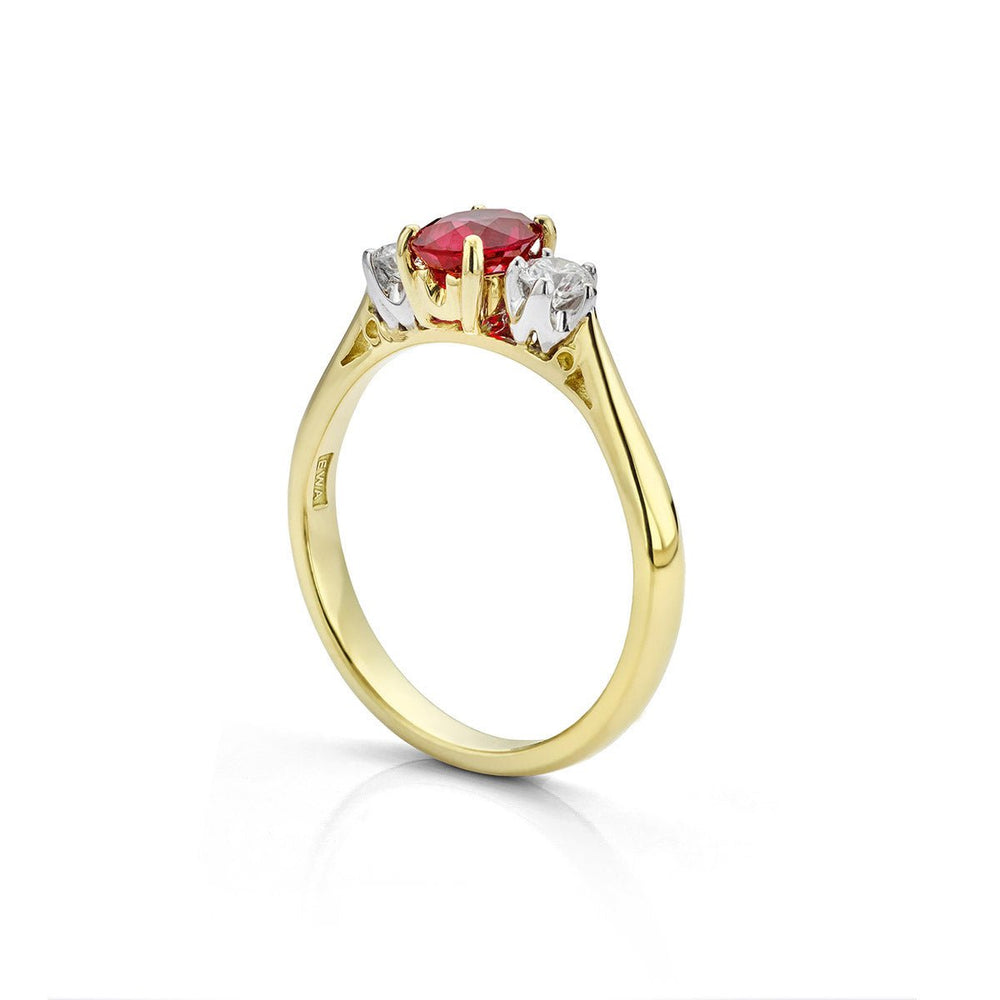 Ruby and Diamond 3 - Stone Ring - Deacon & Son