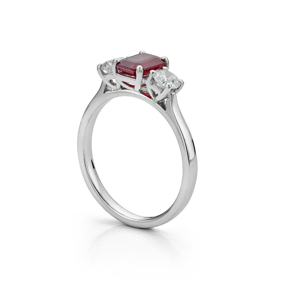 Ruby and Diamond 3 - Stone Ring - Deacon & Son