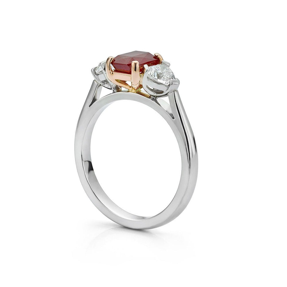 Ruby and Diamond 3 - Stone Ring - Deacon & Son