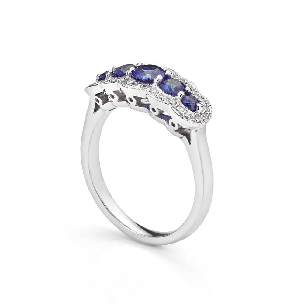 Sapphire and Diamond Fancy Cluster Ring - Deacon & Son