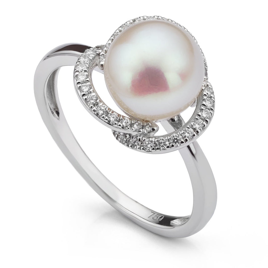 Cultured Pearl and Diamond Cluster Ring - Deacon & Son