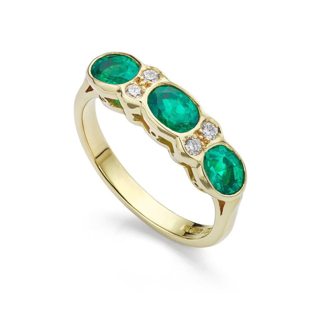 Emerald and Diamond Dress Ring - Deacon & Son